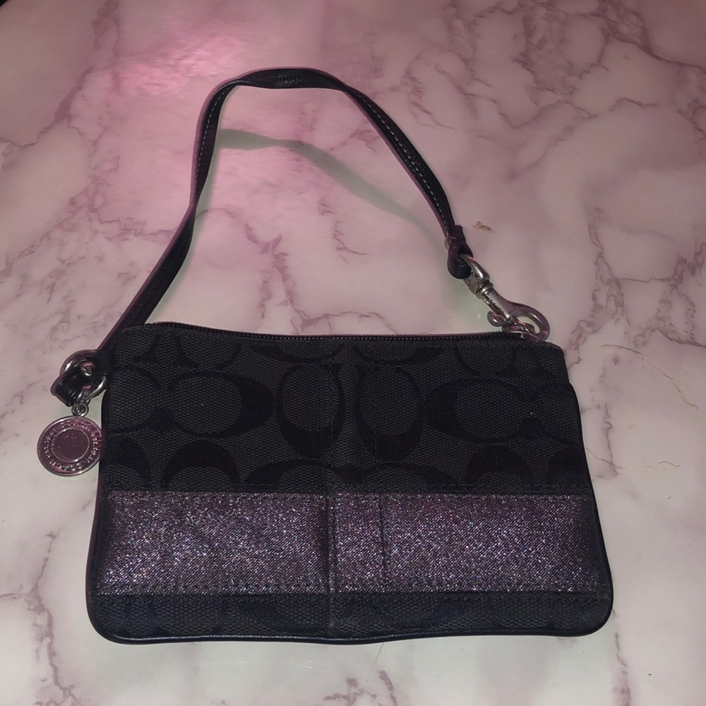 Black coach wristlet